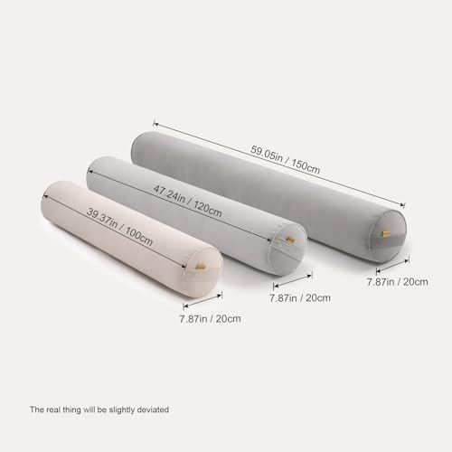 Body Pillow for Adults,Long Round Pillow,Big Cylindrical Pillow,Large Full Bolster Pillows for Side Sleepers (Zinc Gray, 47.24"*7.87") - Image 3