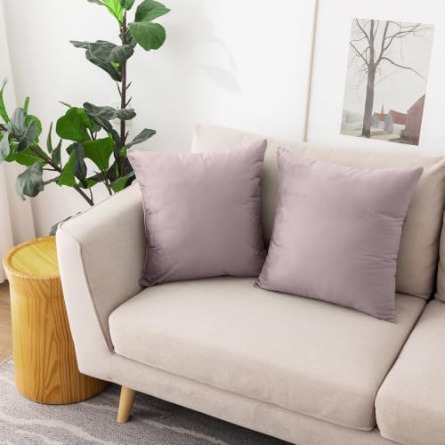 NiNi ALL Dustypink Velvet Throw Pillow Covers 26x26 Pack of 2 Decorative by NiNiALL