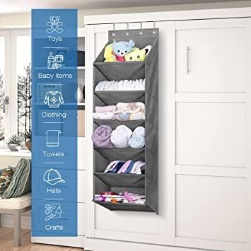 Over The Door Shoe Organizer with Large Deep Pockets Door Shoe Rack for Narrow Door Hanging Multifunction Shoe Holder for Dorm Closet Door