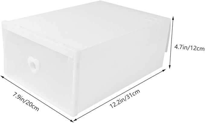 Healifty 3pcs Drawer-Style Shoe Storage Box Thickened Plastic Container for Sneakers Dustproof and Moisture-Proof Organizer for High-Heeled Shoes