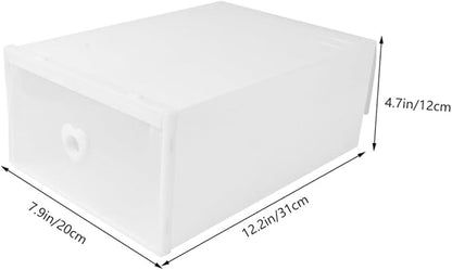 Healifty 3pcs Drawer-Style Shoe Storage Box Thickened Plastic Container for Sneakers Dustproof and Moisture-Proof Organizer for High-Heeled Shoes