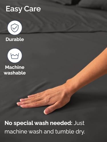 CGK Extra Deep Twin XL Single Fitted Sheet Only - Charcoal - Image 5
