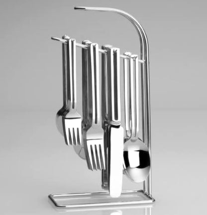 St. James The Rack 42pc 18/10 Stainless Steel Flatware Set on Hanging Rack