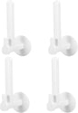 Operitacx 4pcs Wall-Mounted Scale Holder 5.1'' - 8.7'' Most with Adhesive, Pot Lid Organizer for Cabinet Door, Space-Saving Bathroom Bedroom Wall Organizer White