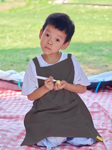 Kids Cotton Cross Back Aprons Children Chef Pure Child Apron with 2 Pockets for Baking Painting Cooking - Image 6