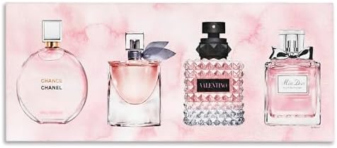 'Pink Fashion Fragrance Bottles'| Canvas Art by StupellIndustries