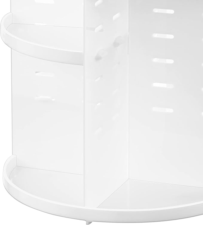 HBlife Extra Large 360 Rotating Makeup Organizer Adjustable Carousel Large Capacity Revolving Perfume Organizer Skincare Organizers Cosmetic Storage Spinning Holder for Vanity, White