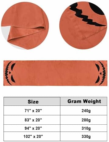 Halloween Black Ghost Scary Face Bed Runners for Bedroom Hotel,Decorative Bedding Scarf Horror Element on Orange Bed End Blanket Bedding Runner Scarves for King Size Bed,102x20in - Image 6