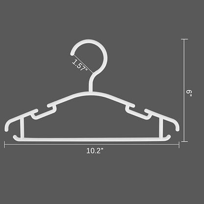 GoodtoU Baby Hangers 100 Pack, Plastic Infant & Toddler Clothes Hangers with Non-Slip Shoulder Notches, Space-Saving Nursery Closet Hangers for Newborn, White
