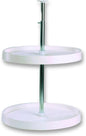 Knape & Vogt Lazy Susan Organizer, 2-Tier Cabinet, 18 in. Diameter Full-Round, Adjustable Height From 25-1/2 in. to 31-1/2 in., Polymer, 360 Degree Turntable, White