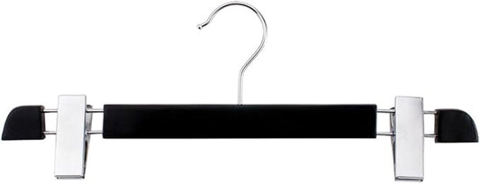 NAHANCO Executive Collection, Wooden Pant Hangers, 14" Black (Pack of 12)