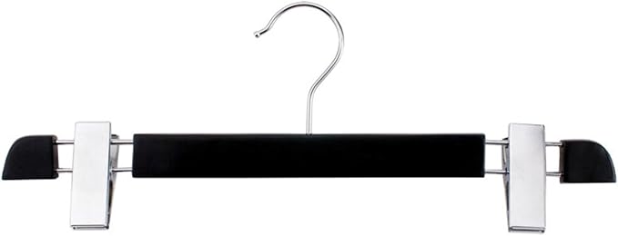 NAHANCO Executive Collection, Wooden Pant Hangers, 14" Black (Pack of 25)