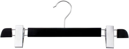 NAHANCO Executive Collection, Wooden Pant Hangers, 14" Black (Pack of 25)