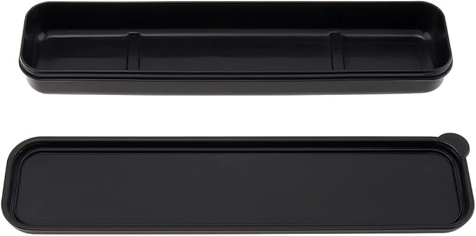Portable Flatware Box Travel Tableware Storage Case, Simple Tableware Storage Box Case for Cutlery Kit, 9.64 x 2.32 inches (Black)