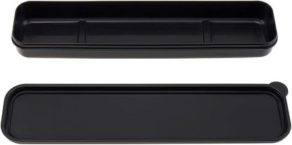 Portable Flatware Box Travel Tableware Storage Case, Simple Tableware Storage Box Case for Cutlery Kit, 9.64 x 2.32 inches (Black)