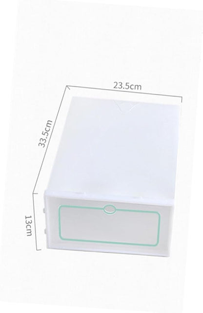 BESPORTBLE 12pcs Large White Stackable Plastic Shoes Storage Boxes Thickened Shoe Containers for Closet Organization and Storage