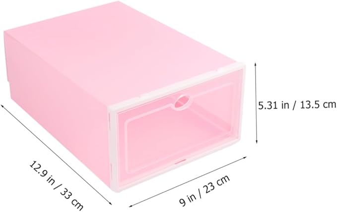 Hohopeti 6pcs Thicken Shoe Boxes Stackable Storage Boxes for Shoes Closet Organizers Kitchens Offices