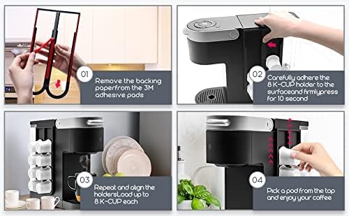 K Cup Holder for Keurig Coffee Pod, 2PCS Wall Mount Coffee Pod Holders, Space Saving K-cup Organizer for Small Counts & Cabinets (2 Packs for 16 K Cups)