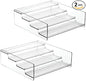 mDesign Plastic Bathroom Storage Organizer Shelf for Cabinet, Vanity, Countertop - Holds Vitamins, Supplements, Medicine Bottles, Nail Polish, Makeup - 4 Levels - Ligne Collection, 2 Pack, Clear