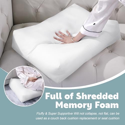 HOMBYS Shredded Foam Sofa Back Cushions, Supportive Back Cushion Replacement for Couch, Stuffing Filling Lumbar Support Pillow for Couch, Bed, Floor, (31.4"x18"x5") - Image 4