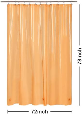 Barossa Design Clear Orange Long Shower Curtain Liner 72x78 - Image 7