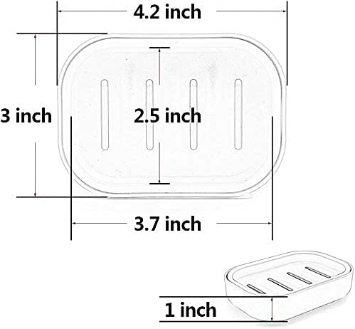Plastic Soap Dish, Container, Keeps Soap Dry,Easy Cleaning,Drain,White