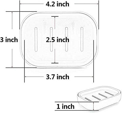 Plastic Soap Dish, Container, Keeps Soap Dry,Easy Cleaning,Drain,White