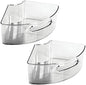 mDesign Plastic Lazy Susan Cabinet Storage Bin with Front Handle for Kitchen Countertop, Pantry, Shelf, Fridge Organization - Hold Food, Drinks, Snacks - Ligne Collection - 2 Pack - Smoke Gray Tint