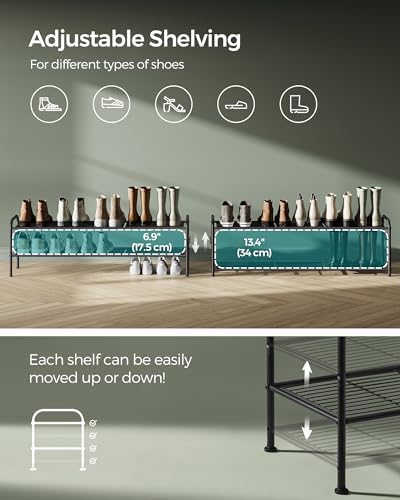SONGMICS 2-Tier Metal Shoe Rack, Shoe Orgainzer, 44.9" Wide, Holds 18 Pairs - Image 4