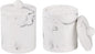 Bathroom Qtip Holder Dispenser with Lid,Vanity Cotton Swab Holder,Resin Cotton Ball Container,Makeup Sponges Cosmetics Canister,Bath Salts Storage Box for Bathroom (Marble White of 2)