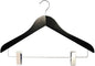 NAHANCO Executive Collection: Wooden Suit Hanger with Clips, 17 ½” Black (Pack of 50)