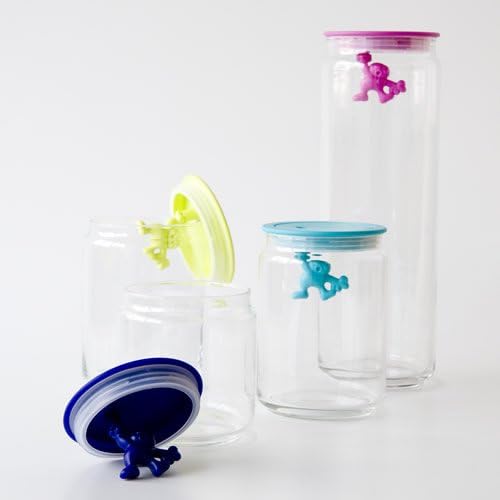 A di Alessi Gianni 8-1/2-Cup Glass Jar, Aqua Blue