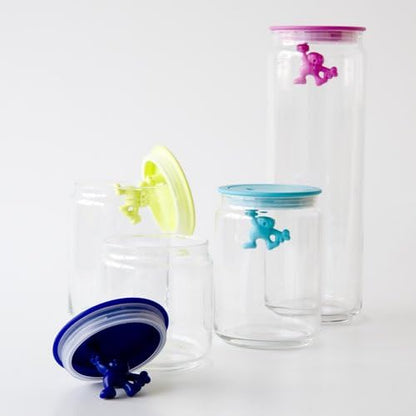 A di Alessi Gianni 8-1/2-Cup Glass Jar, Aqua Blue