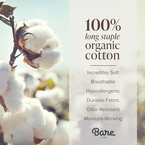 Bare Home 100% Organic Cotton Percale Fitted Sheet (Twin, Dusty Rose) - Image 4