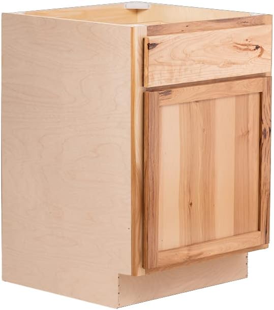 Quicklock RTA (Ready-to-Assemble) | Base Kitchen Cabinets - Shaker Style | Made in America (Rustic Hickory, 24" Wx34.5 Hx24 D Base)