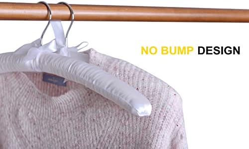 Amber Home 10 Pack Large White Satin Padded Hangers for Women Clothing 17" - Image 5