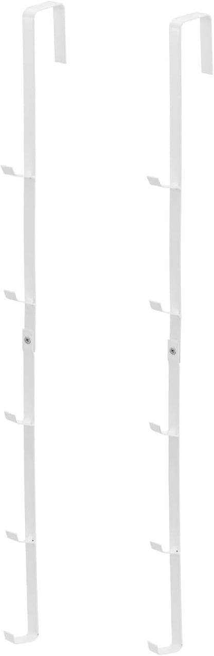 MyGift 2 Pcs Over The Door Hat Organizer, Door Hanger Hat Rack Display Storage, 5 Hooks Heavy Duty, for Coat, Scarf, Purse, White Metal