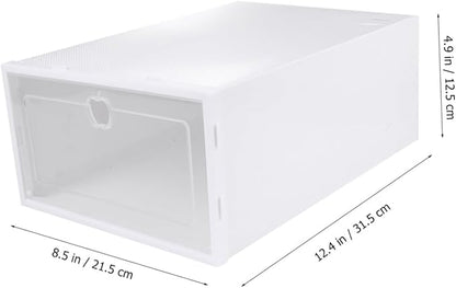 iplusmile 6pcs Transparent Shoe Storage Boxes Thickened PP Material Drawer Organizer for High Heels Sneakers Slippers Boots Protective Stackable Shoe Display Containers