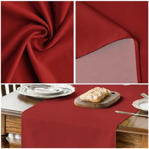 Artoid Mode Red Table Runner, Seasonal Christmas Washable Kitchen Dining Table Decoration for Home Party Decor 13x60 Inch - Image 4