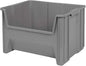 Akro-Mils 13017 Stak-N-Store Stackable Storage Bins, Heavy Duty Garage Storage Containers, Open Front Plastic Organizer for Tools, Shelves, Closet Organizer, 15" x 20" x 12-1/2", Grey, 3-Pack