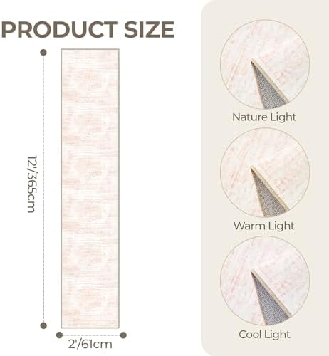 2x12 Runner Rug, Long Hallway Rugs for Dining Room, Living Room, Bedroom, Machine Washable Kitchen Carpet Runner with Rubber Backing, Soft Low Pile Indoor Rug(2'x12', Pink/White) - Image 2