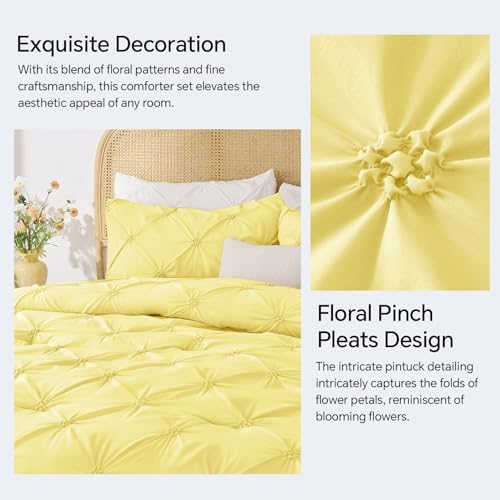 BEDELITE Queen Comforter Set Light Yellow,Fluffy & Soft Comforter - Image 4