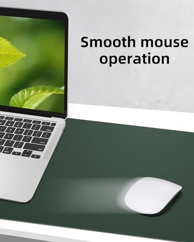 AFIING Leather Desk Pad Protector, Mouse Pad, Office Desk Mat, Non-Slip PU Leather Desk Blotter, Large Desk Mat, Waterproof Keyboard Mat for Office/Home/Decor (Dark Green, 48" x 17") - Image 5