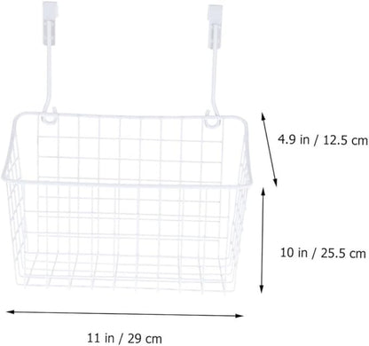 Cabilock White Hanging Cabinet Storage Basket with Ventilated Design Rust Resistant Door Organizer for Kitchen Bathroom Office Cabinets Easy to Install and Remove Space Saving Holder