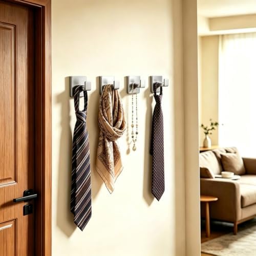 JOPOFI 4 Piece Towel Hook - Bathroom Robe Hook - Brushed Nickel - Image 2
