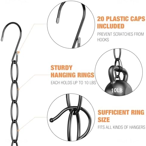 NiHome Space Saving Hangers 10-Pack, Metal Closet Organizer with Safety Cap - Image 4