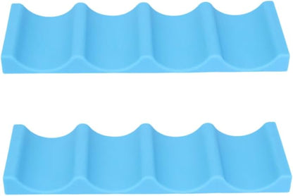 Ciieeo 2pcs Silicone Can and Bottle Organizer Rack for Fridge Pantry and BBQ Stackable Beverage Storage Mat Blue for Picnic and Home Use