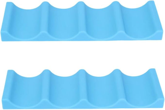 Ciieeo 2pcs Silicone Can and Bottle Organizer Rack for Fridge Pantry and BBQ Stackable Beverage Storage Mat Blue for Picnic and Home Use