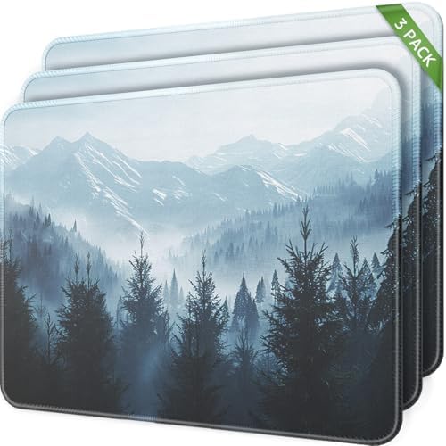 MROCO 3-Pack Mouse Pads, 30% Larger Surface, 8.5 x 11 in, Cloud Forest by MROCO
