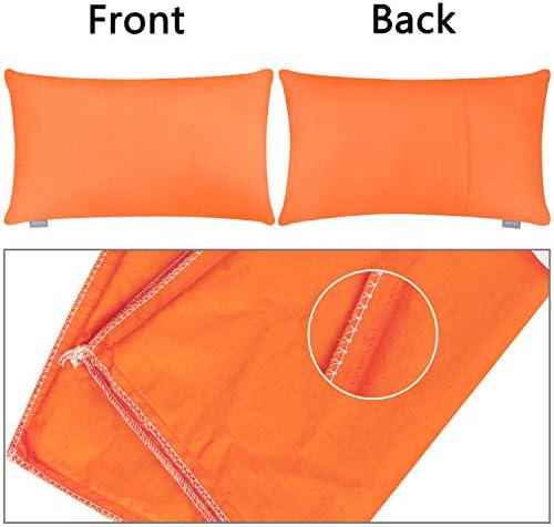 Thmyo 4-Pack 100% Cotton Lumbar Comfortable Solid Decorative Throw Pillow Case Rectangle Cushion Cover Sublimation Blank Pillow Covers Halloween DIY Throw Pillowcase(12x20inch/30x50cm,Orange) - Image 5